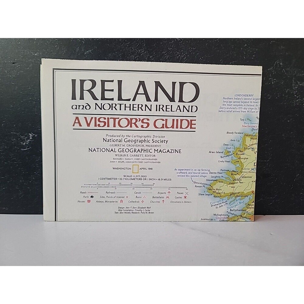 Map National Geographic A Visitor's Guide Ireland and Northern Ireland 1981